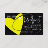 Logo Sjabloon Neon Geel Liefde Hart voor Crafters Visitekaartje (Achterkant)