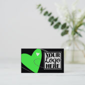 Logo Sjabloon Neon Groene Liefde Hart voor Crafter Visitekaartje (Staand voorkant)
