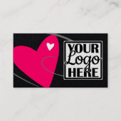 Logo Sjabloon Neon Pink Love Heart voor Crafters Visitekaartje (Voorkant)