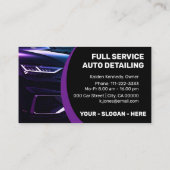 Logo Sjabloon Paarse Auto Service Auto Detailing Visitekaartje (Achterkant)