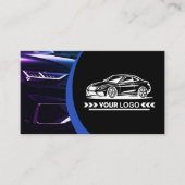 Logo Sjabloon Paarse Auto Service Auto Detailing Visitekaartje (Voorkant)