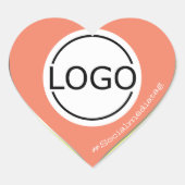 Logo Sjabloon Pastel Peach Yellow Aangepaste Verpa Hart Sticker (Voorkant)