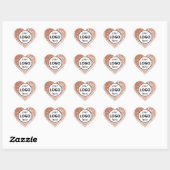 Logo Sjabloon Roos Goud Roze Glitter Sparkle Stars Hart Sticker (Vel)
