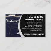 Logo Sjabloon Silver Car Service Auto Detailing Visitekaartje (Achterkant)