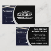 Logo Sjabloon Silver Car Service Auto Detailing Visitekaartje (Voorkant / Achterkant)