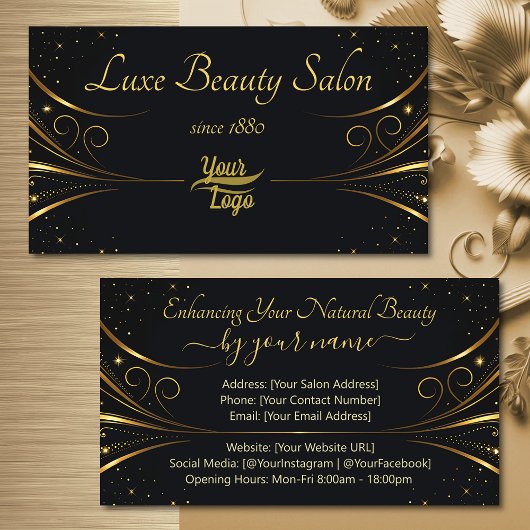 Logo Sjabloon Sophisticated Gold Luxury Flourish Visitekaartje