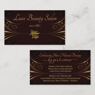 Logo Sjabloon Sophisticated Golden Luxury Flourish Visitekaartje