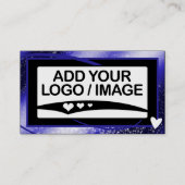 Logo Sjabloon Stijlvol Koel Blauw Lijst Schattige  Visitekaartje (Voorkant)