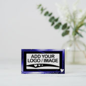 Logo Sjabloon Stijlvol Koel Blauw Lijst Schattige  Visitekaartje (Staand voorkant)