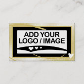 Logo Sjabloon Stijlvol Koel Goud Lijst Schattige H Visitekaartje (Voorkant)