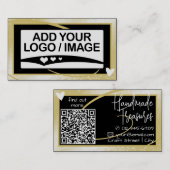 Logo Sjabloon Stijlvol Koel Goud Lijst Schattige H Visitekaartje (Voorkant / Achterkant)