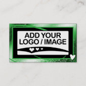 Logo Sjabloon Stijlvol Koel Groen Lijst Schattige  Visitekaartje (Voorkant)