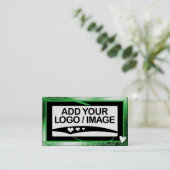 Logo Sjabloon Stijlvol Koel Groen Lijst Schattige  Visitekaartje (Staand voorkant)