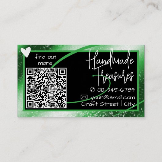 Logo Sjabloon Stijlvol Koel Groen Lijst Schattige Visitekaartje (Achterkant)