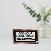 Logo Sjabloon Stijlvol Koel Koper Lijst Schattige  Visitekaartje (Staand voorkant)