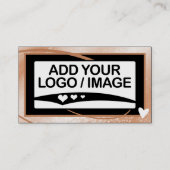 Logo Sjabloon Stijlvol Koel Perzik Lijst Schattige Visitekaartje (Voorkant)