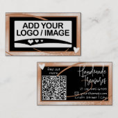 Logo Sjabloon Stijlvol Koel Perzik Lijst Schattige Visitekaartje (Voorkant / Achterkant)