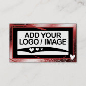 Logo Sjabloon Stijlvol Koel Rood Lijst Schattige H Visitekaartje (Voorkant)