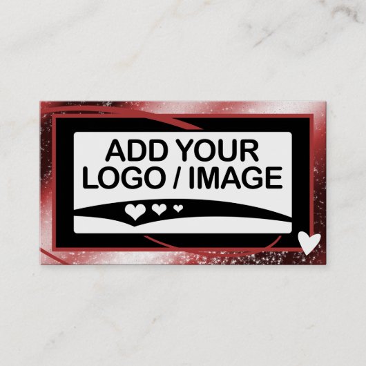 Logo Sjabloon Stijlvol Koel Rood Lijst Schattige H Visitekaartje (Voorkant)