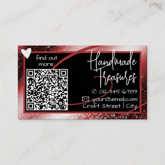 Logo Sjabloon Stijlvol Koel Rood Lijst Schattige H Visitekaartje (Achterkant)