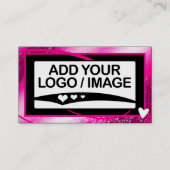 Logo Sjabloon Stijlvolle Cool Girly Pink Lijst Har Visitekaartje (Voorkant)