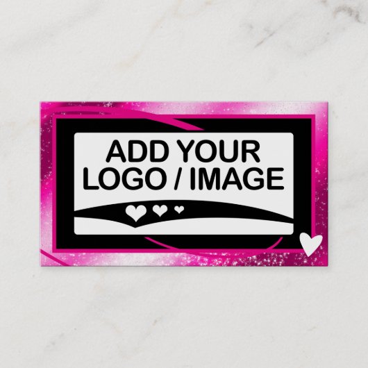 Logo Sjabloon Stijlvolle Cool Girly Pink Lijst Har Visitekaartje (Voorkant)