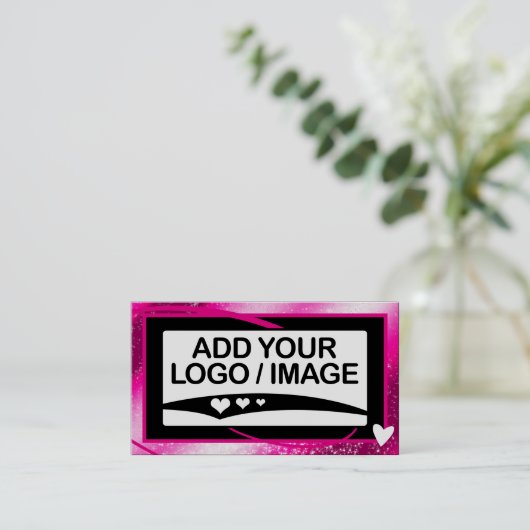 Logo Sjabloon Stijlvolle Cool Girly Pink Lijst Har Visitekaartje (Staand voorkant)