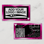 Logo Sjabloon Stijlvolle Cool Girly Pink Lijst Har Visitekaartje (Voorkant / Achterkant)
