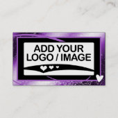 Logo Sjabloon Stijlvolle Koele Paarse Lijst Schatt Visitekaartje (Voorkant)