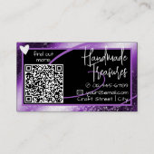 Logo Sjabloon Stijlvolle Koele Paarse Lijst Schatt Visitekaartje (Achterkant)