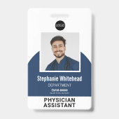 Logo Sjabloon werknemer Fotonaam ID Navy Blue Badge (Voorzijde)