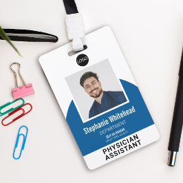 Logo Sjabloon werknemer Fotonaam ID Royal Blue Badge