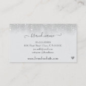 Logo Sjabloon  Wit Zilver Glitter Regen Visitekaartje (Achterkant)