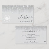 Logo Sjabloon  Wit Zilver Glitter Regen Visitekaartje (Voorkant / Achterkant)