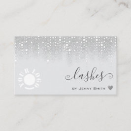 Logo Sjabloon  Wit Zilver Glitter Regen Visitekaartje