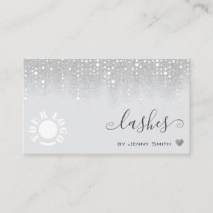 Logo Sjabloon Wit Zilver Glitter Regen Visitekaartje