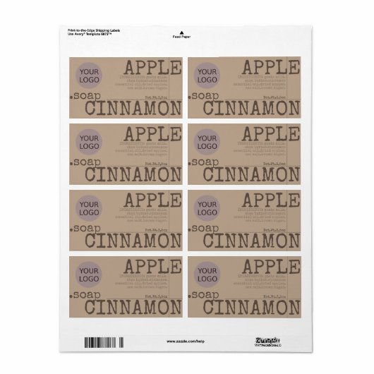 Logo Sjabloon Zeep Product Packaging Stylish Messa Etiket (Full Sheet)