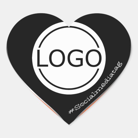 Logo Sjabloon Zwart Neon Sinaasappel Aangepaste Ve Hart Sticker (Voorkant)
