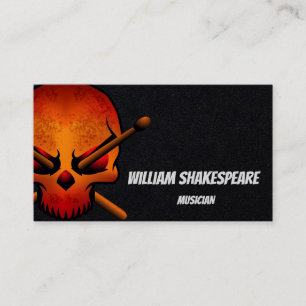 Logo Skull Head drumstick MUZIKANT Visitekaartje