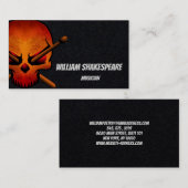 Logo Skull Head drumstick MUZIKANT Visitekaartje (Voorkant / Achterkant)