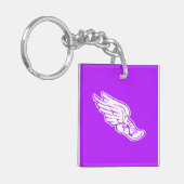 Logo Sleutelhanger volgen met naam Paars (Voorkant Links)