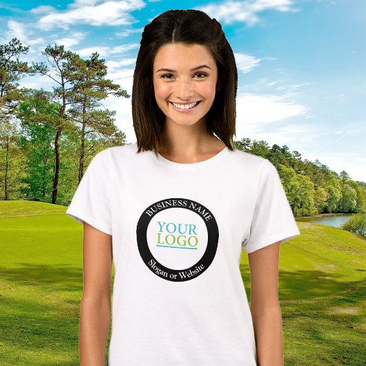 Logo Slogan Black Cirkel van bedrijfsnaam personal T-shirt