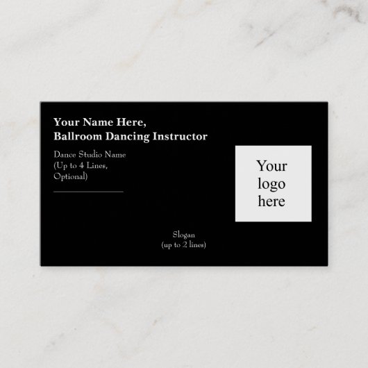 Logo Slogan voor Ballet Dansinstructeur Visitekaartje (Voorkant)