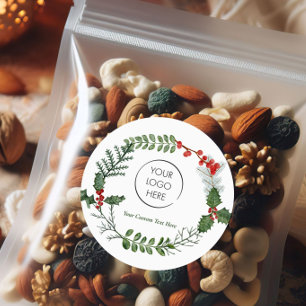 Logo Small Business Marketing Prettige feestdagen Ronde Sticker