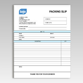 Logo Small Business Packing Slip Template Notepad Notitieblok