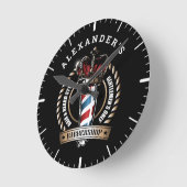 Logo snijwonden Barberpool personaliseer  Ronde Klok (Hoek)