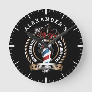 Logo snijwonden Barberpool personaliseer  Ronde Klok