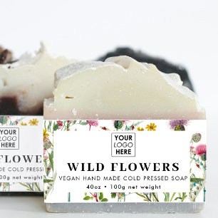 Logo Soap Belly Band Wildflower Productlabel Wrap Uitnodigingen Wikkel