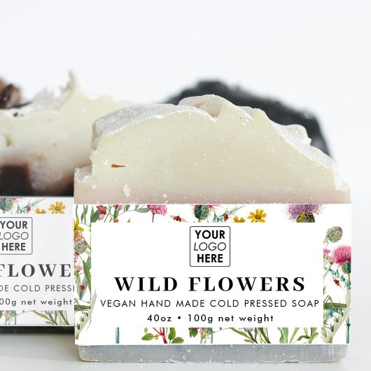 Logo Soap Belly Band Wildflower Productlabel Wrap Uitnodigingen Wikkel