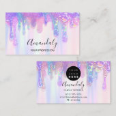 Logo Soap Holograaf Drip Cosmetics Nails Pink Busi Visitekaartje (Voorkant / Achterkant)